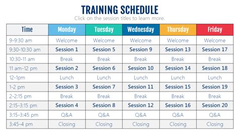 3 Session Schedule .